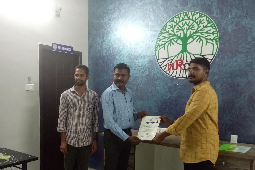 Completion of Internship Training for a MTech Student of Sandip University, Nashik